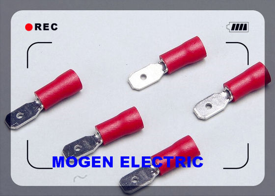 中国 MDDのタイプ赤い男性の電気急速切断末端の真鍮ボディ絶縁体ポリ塩化ビニールの耐久財 サプライヤー